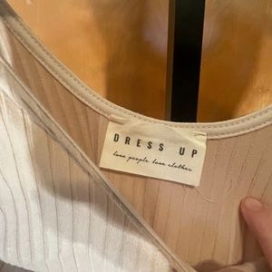 Cream Tie Strapped Bodysuit Size Medium